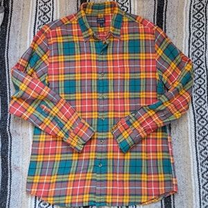 J. Crew Multicolor Tartan Plaid Flannel Shirt | EUC | Size Large